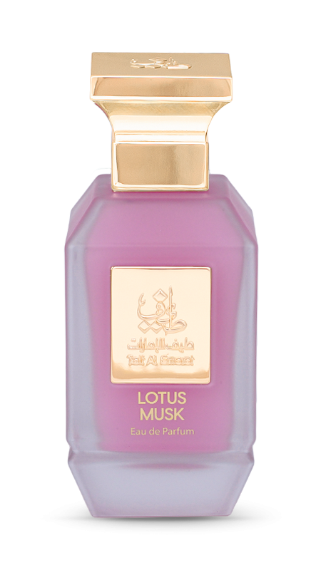 Lotus Musk perfume bottle by Taif Al Emarat, white musk and lotus flower notes