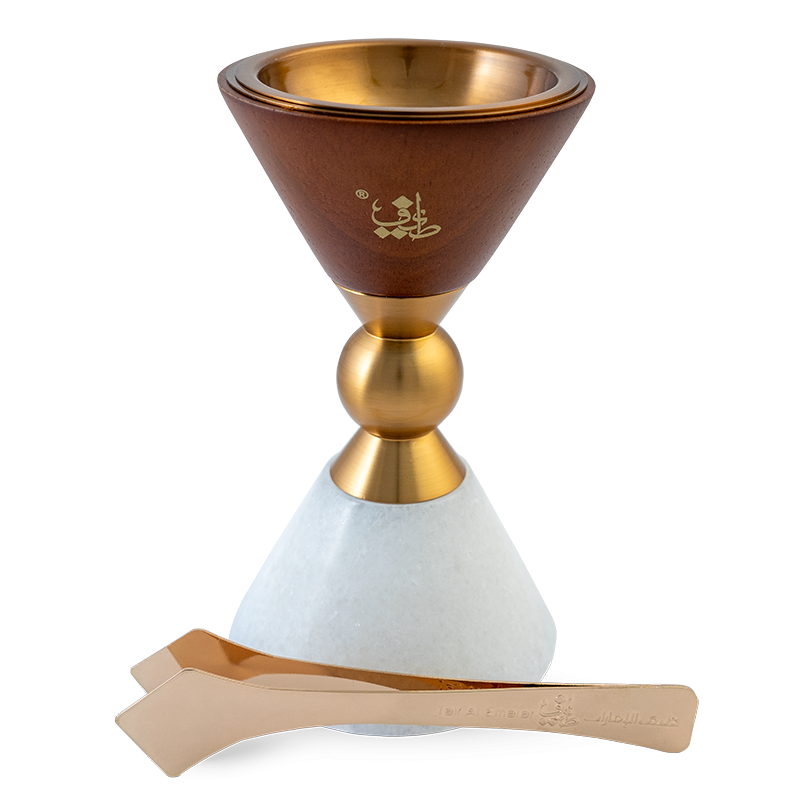 Elegant white marble incense burner for bakhoor and oud – Taif Al Emarat