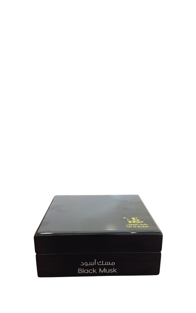 Black Musk Oil (6ml) bottle by Taif Al Emarat, with notes of black musk, saffron, sandalwood and red amber