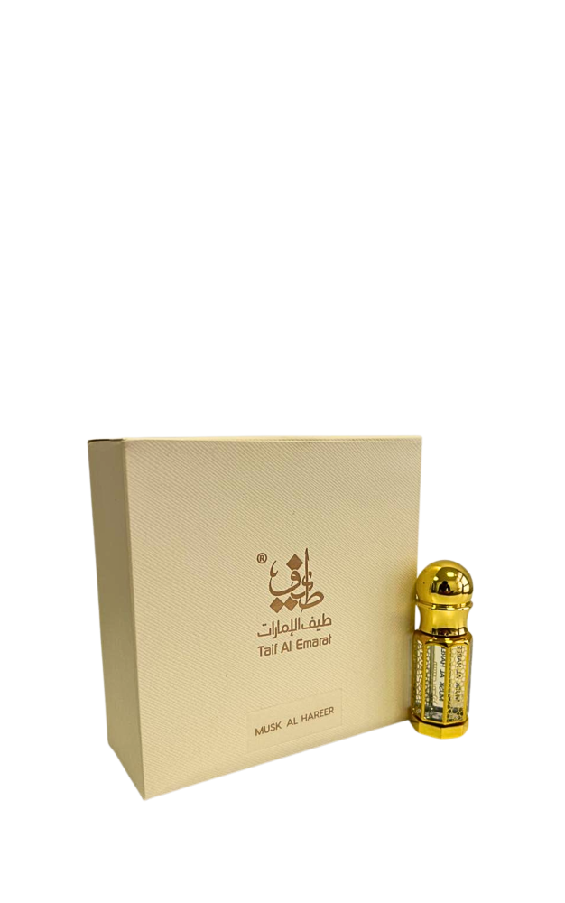 Musk Al Hareer oil bottle (6ml) by Taif Al Emarat – bergamot, musk powder, peony flower, white oud and fig notes